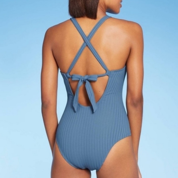 Kona Sol Wide Ribbed Ring One Piece Swimsuit - Picture 2 of 7